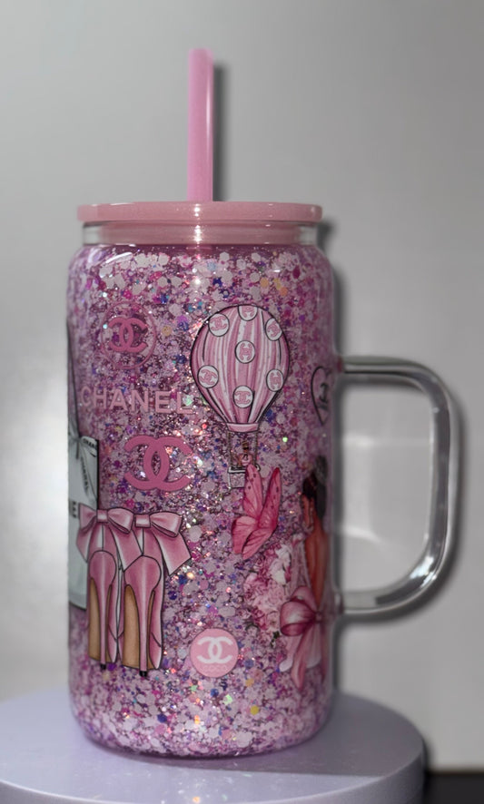16oz Chanel glass Tumbler