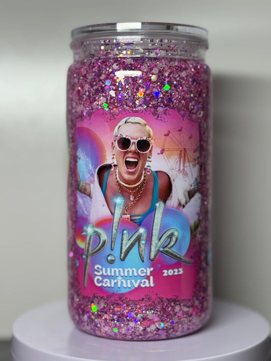16oz P!nk Snow Globe Tumbler